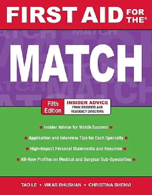 First Aid for the Match by Tao Le, Vikas Bhushan, Christina Shenvi