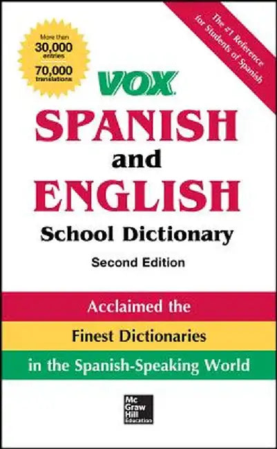 Vox Spanish and English School Dictionary, Paperback, 2nd Edition by Vox
