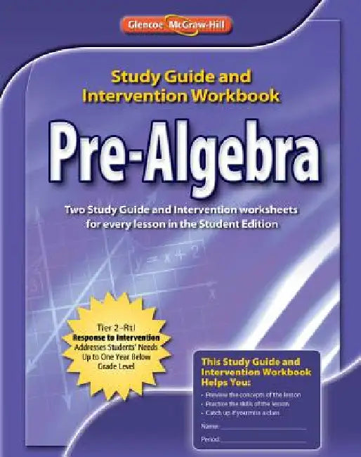 Pre-Algebra, Study Guide & Intervention Workbook by McGraw Hill
