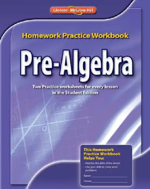 Pre-Algebra Homework Practice Workbook by McGraw Hill