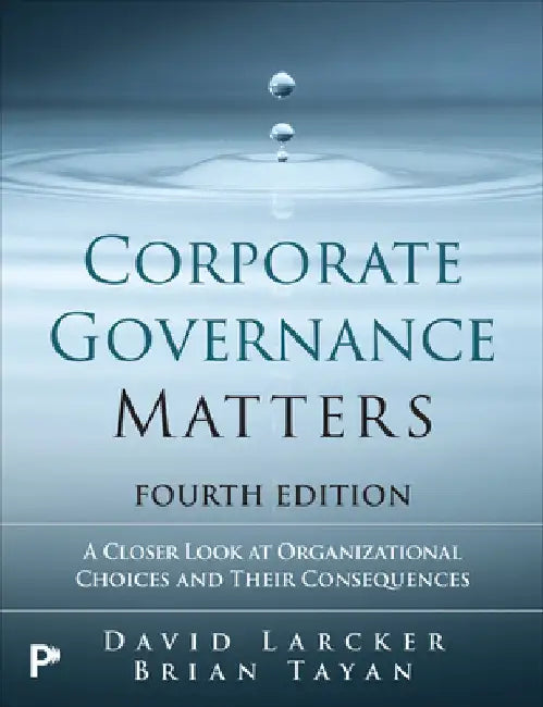 Corporate Governance Matters by Larcker, David