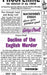 Decline of the English Murder by George Orwell