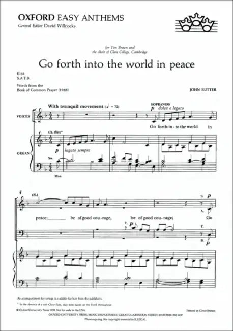 Go forth into the world in peace by John (COP) Rutter