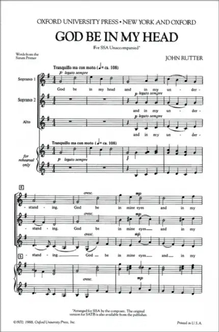 God be in my head by John (COP) Rutter