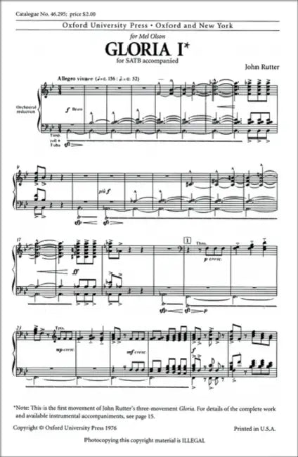 Gloria '1' by John (COP) Rutter