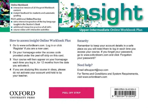 insight: Upper-Intermediate: Online Workbook Plus - Card with Access Code by Michael McClenahan