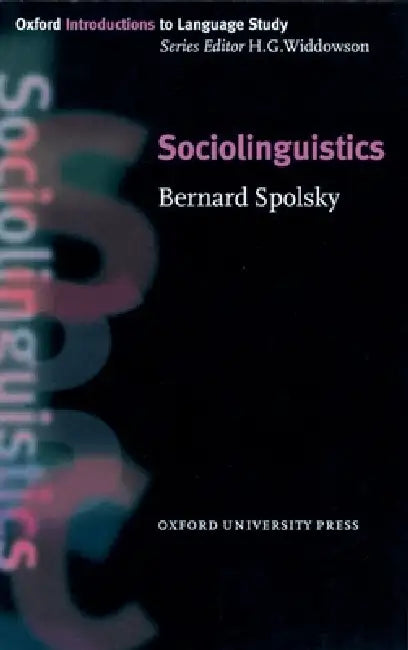 Sociolinguistics by Bernard Spolsky