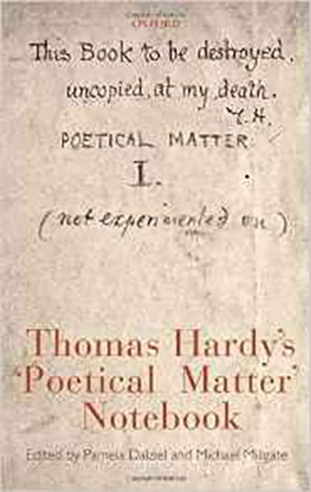 Thomas Hardy'S 'Poetical Matter' Notebook