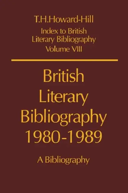 Index To British Literary Bibliography Volume 8