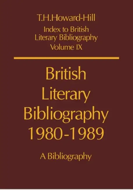 Index To British Literary Bibliography Volume 9