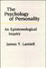 The Psychology of Personality: An Epistemological Inquiry by James Lamiell