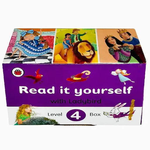 Ladybird Read It Yourself Tuck Box Level 4 8 Books Box Set Heidi The Little Mermaid Peter And The Wolf Alice In Wonderland Pinocchio Snow White And The Seven Dwarfs The Wizard Of Oz And More by Ladybird