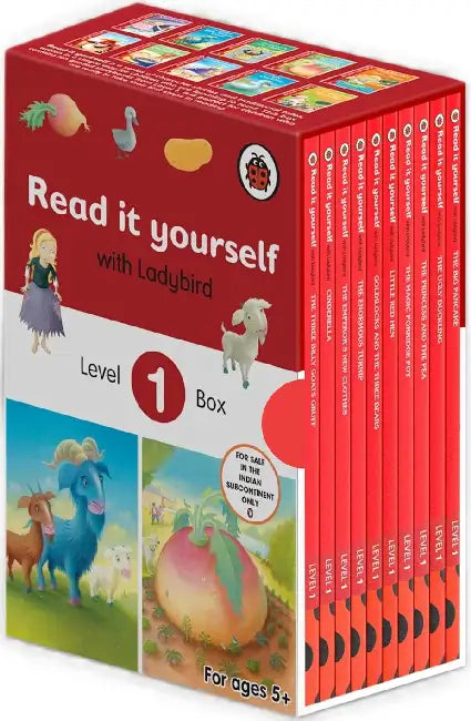 Ladybird Read It Yourself Collection Level 1: 10 Books Box Set : Cinderella, The Three Billy Goats Gruff, The Emperor's New Clothes, Little Red Hen, The Ugly Duckling, The Enormous Turnip & More by Ladybird