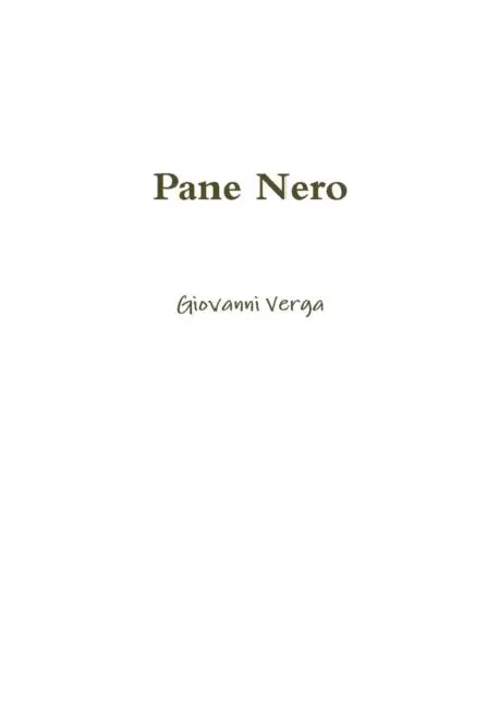 Pane Nero by Giovanni Verga