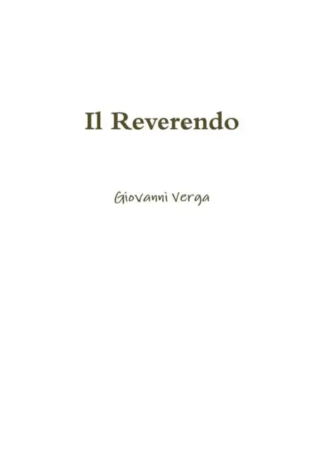 Il Reverendo by Giovanni Verga