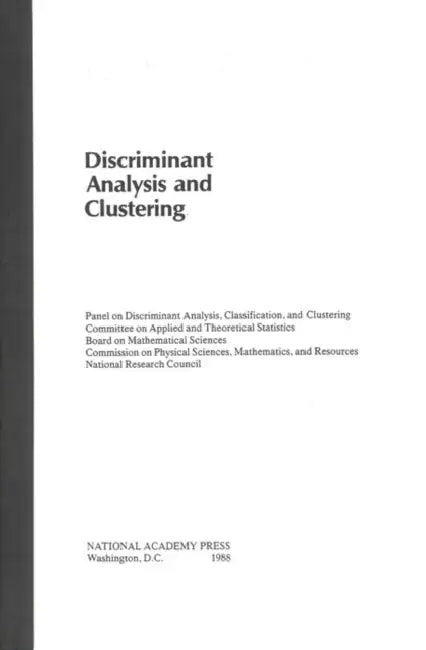 Discriminant Analysis and Clustering by National Research Council, Division on Engineering and Physical Sci, Commission on Physical Sciences Mathemat