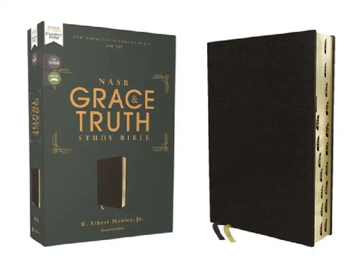 Nasb, the Grace and Truth Study Bible, European Bonded Leather, Black, Red Letter, 1995 Text, Thumb Indexed, Comfort Print by R. Albert Mohler Jr