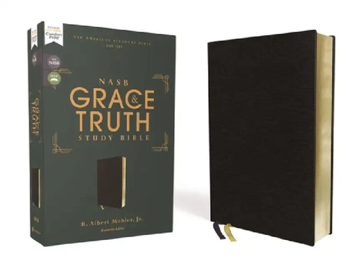 Nasb, the Grace and Truth Study Bible (Trustworthy and Practical Insights), Bonded Leather, Black, Red Letter, 1995 Text, Comfort Print by R. Albert Mohler Jr