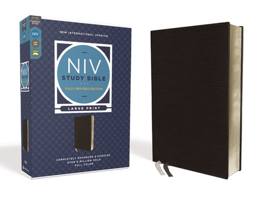 NIV Study Bible, Fully Revised Edition, Large Print, Bonded Leather, Black, Red Letter, Comfort Print by Kenneth L. Barker