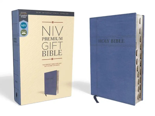 Niv, Premium Gift Bible, Leathersoft, Navy, Red Letter Edition, Indexed, Comfort Print by Zondervan