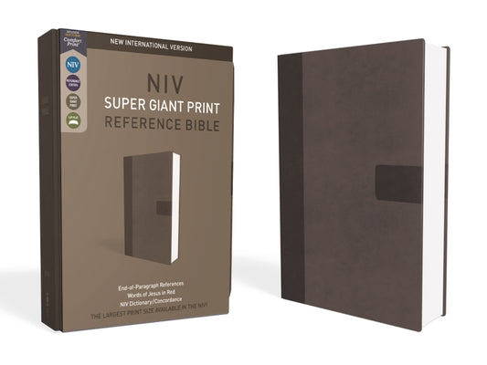 NIV, Super Giant Print Reference Bible, Giant Print, Imitation Leather, Gray, Red Letter Edition by Zondervan