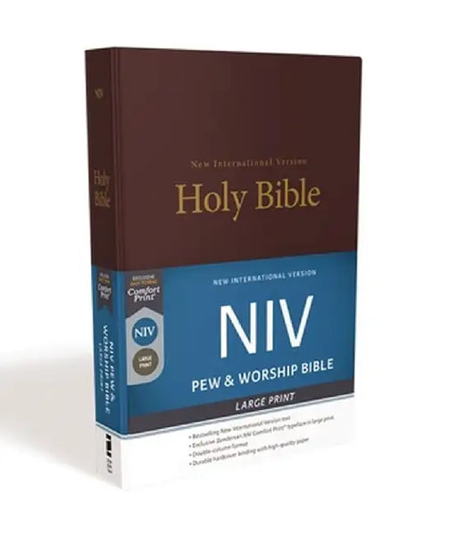 NIV, Pew and Worship Bible, Large Print, Hardcover, Burgundy by Zondervan