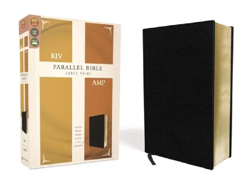 KJV, Amplified, Parallel Bible, Large Print, Bonded Leather, Black, Red Letter Edition: Two Bible Versions Together for Study and Comparison by Zondervan