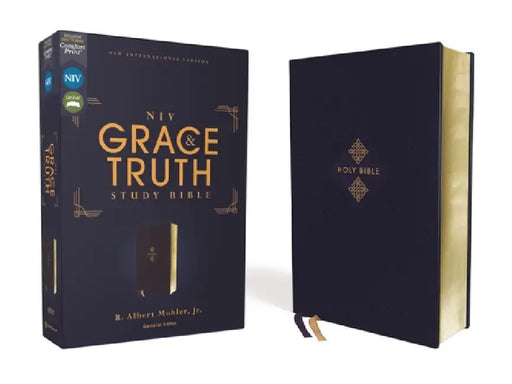 Niv, the Grace and Truth Study Bible (Trustworthy and Practical Insights), Leathersoft, Navy, Red Letter, Comfort Print by R. Albert Mohler Jr, Zondervan