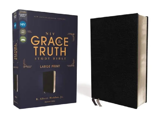 Niv, the Grace and Truth Study Bible (Trustworthy and Practical Insights), Large Print, European Bonded Leather, Black, Red Letter, Comfort Print by R. Albert Mohler Jr