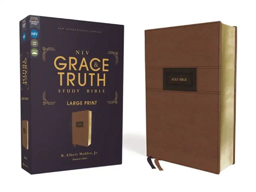 Niv, the Grace and Truth Study Bible, Large Print, Leathersoft, Brown, Red Letter, Comfort Print by R. Albert Mohler Jr