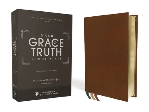 Nasb, the Grace and Truth Study Bible, Premium Goatskin Leather, Brown, Premier Collection, Black Letter, 1995 Text, Art Gilded Edges, Comfort Print by R. Albert Mohler Jr