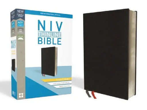 NIV, Thinline Bible, Giant Print, Bonded Leather, Black, Indexed, Red Letter Edition by Zondervan