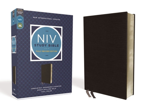 NIV Study Bible, Fully Revised Edition, Bonded Leather, Black, Red Letter, Comfort Print by Kenneth L. Barker
