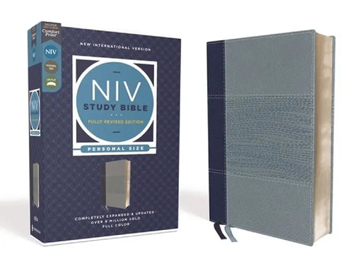 NIV Study Bible, Fully Revised Edition, Personal Size, Leathersoft, Navy/Blue, Red Letter, Comfort Print by Kenneth L. Barker