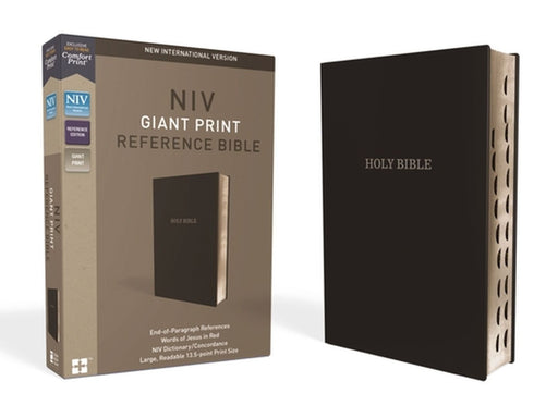 NIV, Reference Bible, Giant Print, Leather-Look, Black, Red Letter Edition, Indexed, Comfort Print by Zondervan