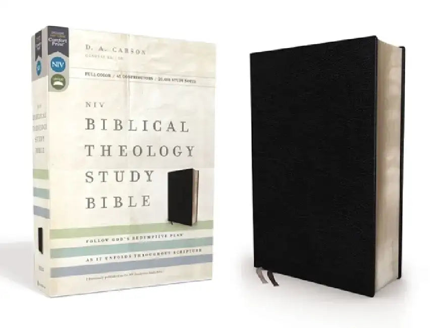 NIV, Biblical Theology Study Bible, Bonded Leather, Black, Indexed, Comfort Print: Follow God's Redemptive Plan as It Unfolds Throughout Scripture by D. A. Carson