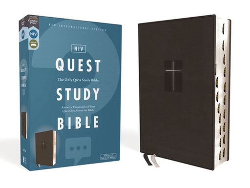 Niv, Quest Study Bible, Leathersoft, Black, Indexed, Comfort Print: The Only Q and A Study Bible by Christianity Today Intl