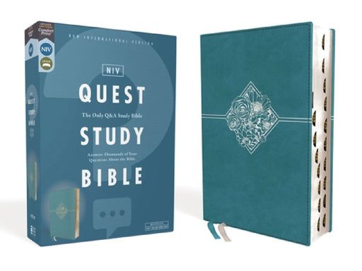 Niv, Quest Study Bible, Leathersoft, Blue, Indexed, Comfort Print: The Only Q and A Study Bible by Christianity Today Intl
