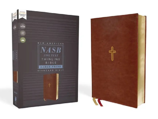 Nasb, Thinline Bible, Large Print, Leathersoft, Brown, Red Letter Edition, 1995 Text, Comfort Print by Zondervan