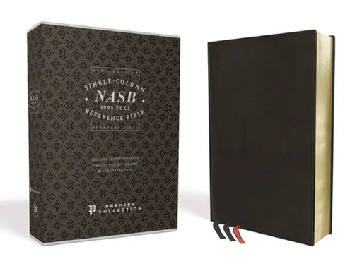 Nasb, Single-Column Reference Bible, Premium Leather, Goatskin, Black, Premier Collection, 1995 Text, Comfort Print