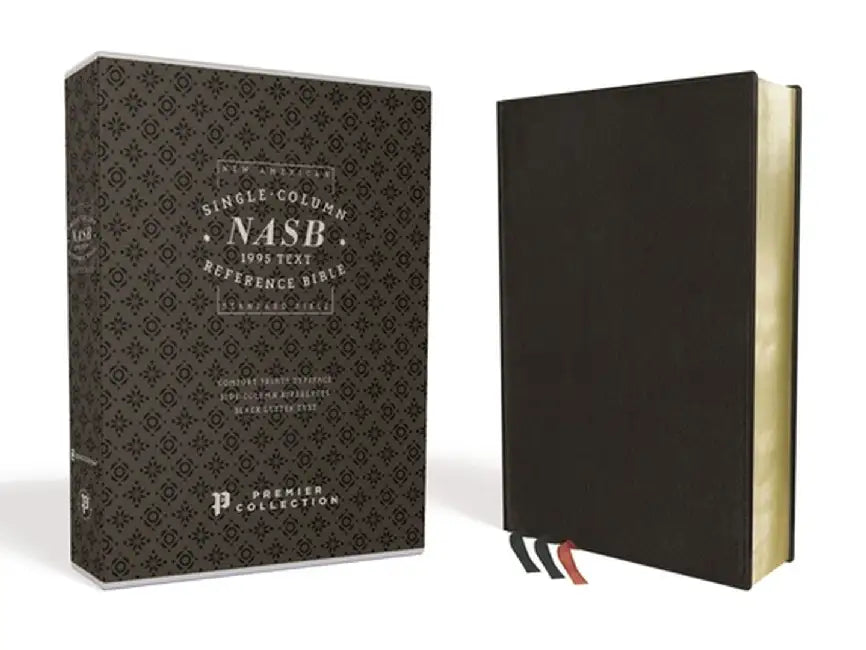 Nasb, Single-Column Reference Bible, Premium Leather, Goatskin, Black, Premier Collection, 1995 Text, Comfort Print