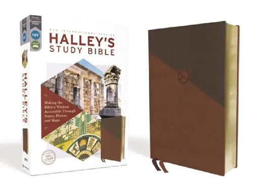 Niv, Halley's Study Bible, Leathersoft, Brown, Red Letter Edition, Comfort Print: Making the Bible's Wisdom Accessible Through Notes, Photos, and Maps by Henry H. Halley
