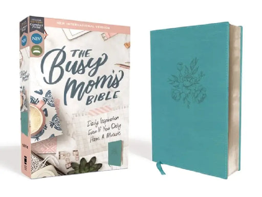 Niv, Busy Mom's Bible, Leathersoft, Teal, Red Letter Edition, Comfort Print: Daily Inspiration Even If You Only Have One Minute