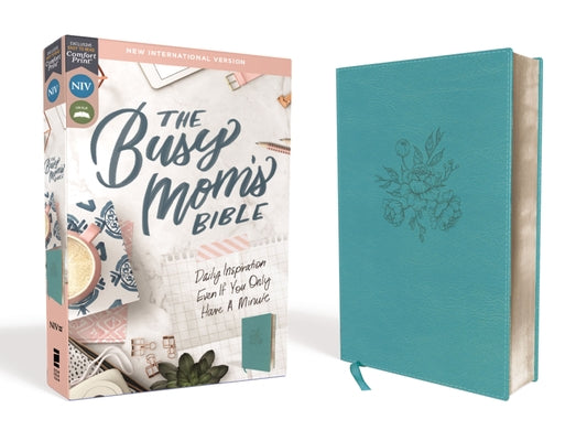 Niv, Busy Mom's Bible, Leathersoft, Teal, Red Letter Edition, Comfort Print: Daily Inspiration Even If You Only Have One Minute