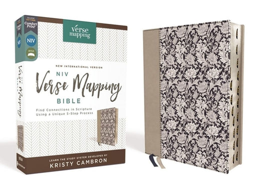 Niv, Verse Mapping Bible, Leathersoft, Navy Floral, Thumb Indexed, Comfort Print: Find Connections in Scripture Using a Unique 5-Step Process by Kristy Cambron