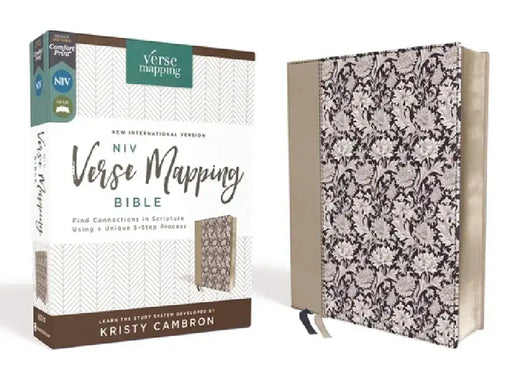 Niv, Verse Mapping Bible, Leathersoft, Navy Floral, Comfort Print: Find Connections in Scripture Using a Unique 5-Step Process by Kristy Cambron