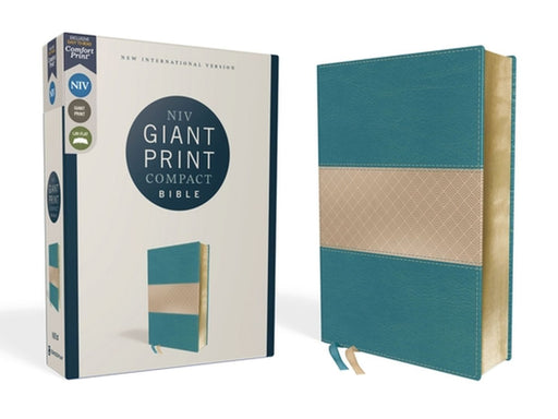 Niv, Giant Print Compact Bible, Leathersoft, Teal, Red Letter Edition, Comfort Print by Zondervan
