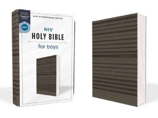 Niv, Holy Bible for Boys, Soft Touch Edition, Leathersoft, Gray, Comfort Print