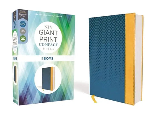 Niv, Giant Print Compact Bible for Boys, Leathersoft, Blue, Red Letter Edition, Comfort Print