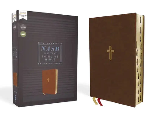 Nasb, Thinline Bible, Leathersoft, Brown, Red Letter Edition, 1995 Text, Thumb Indexed, Comfort Print by Zondervan